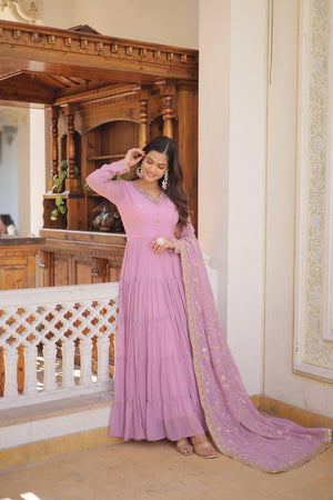faux georgette ethnic gown