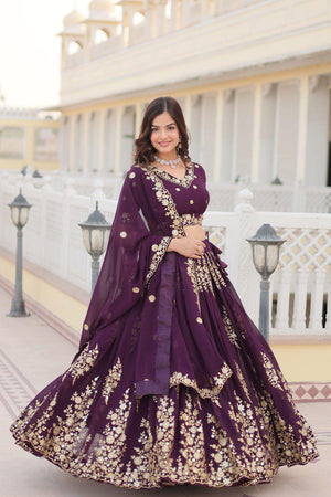 vastralyn wine bridal lehenga