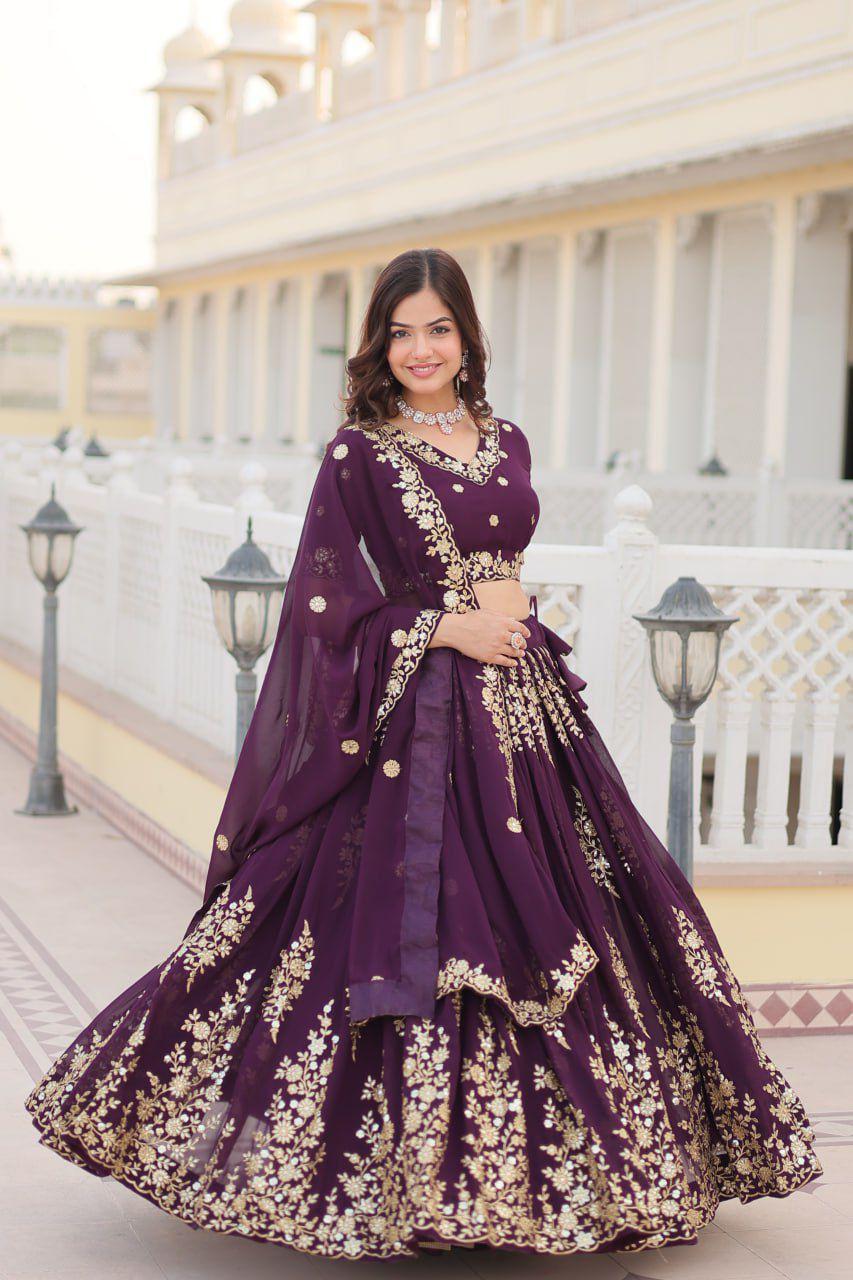 vastralyn wine bridal lehenga