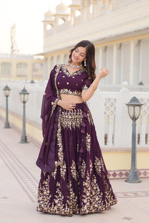wine lehenga