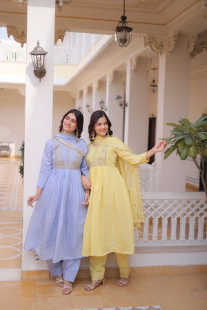 Festive gown set with bottom and dupatta for women ethnic wear