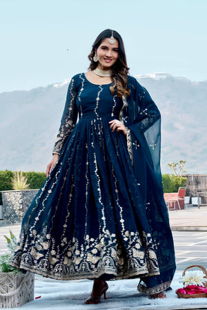 latest model sequin embroidered gown online