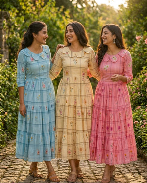 summer wear muslin kurti for ladies