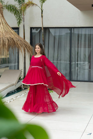 Full Look of Kediya Sharara Set for Indian Festivals