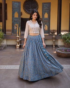 Designer Cosmos Jacquard Lehenga Choli for Wedding & Festive Wear