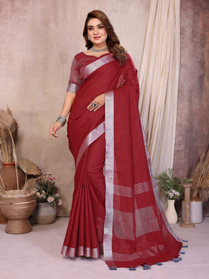 buy linen cotton saree online India