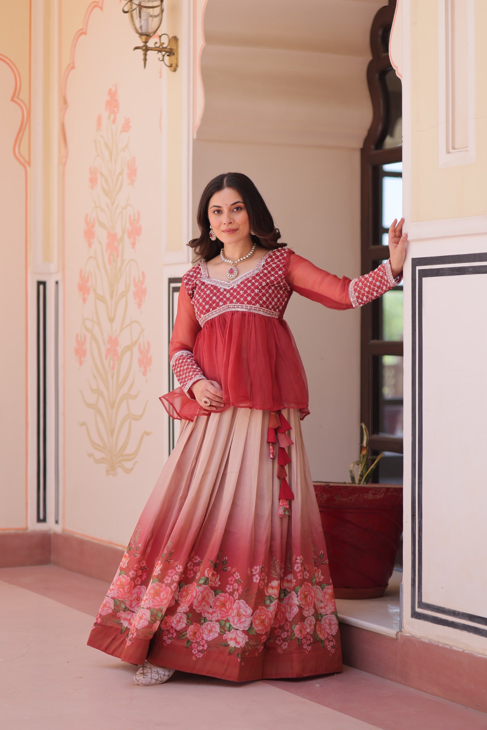 Ready to wear ethnic set in gajri