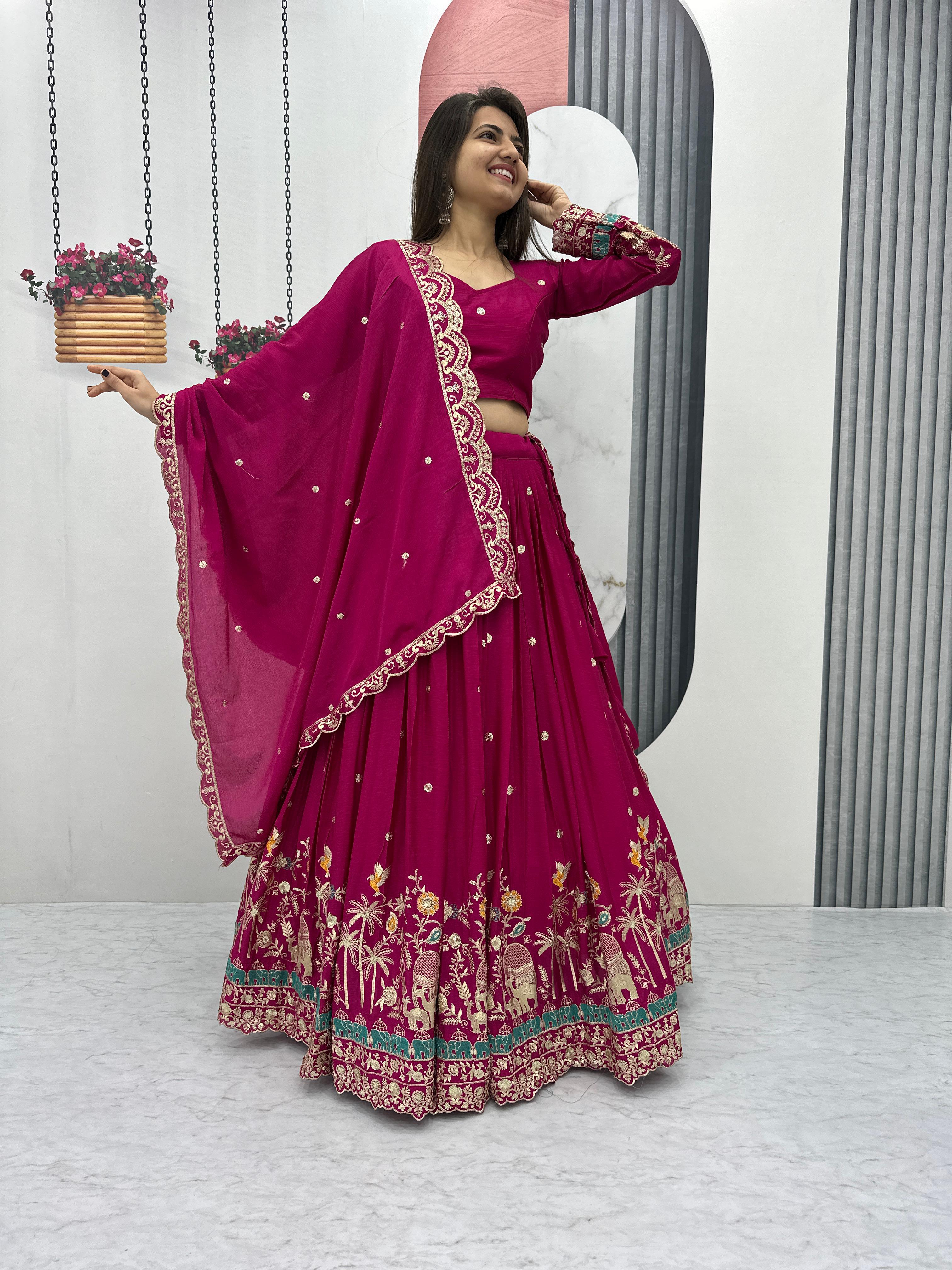 Dupatta Border Embroidery – Pink SeT