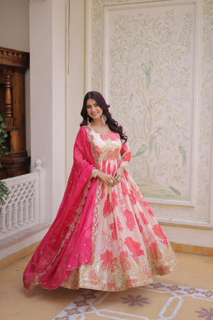Wedding wear designer floral gown