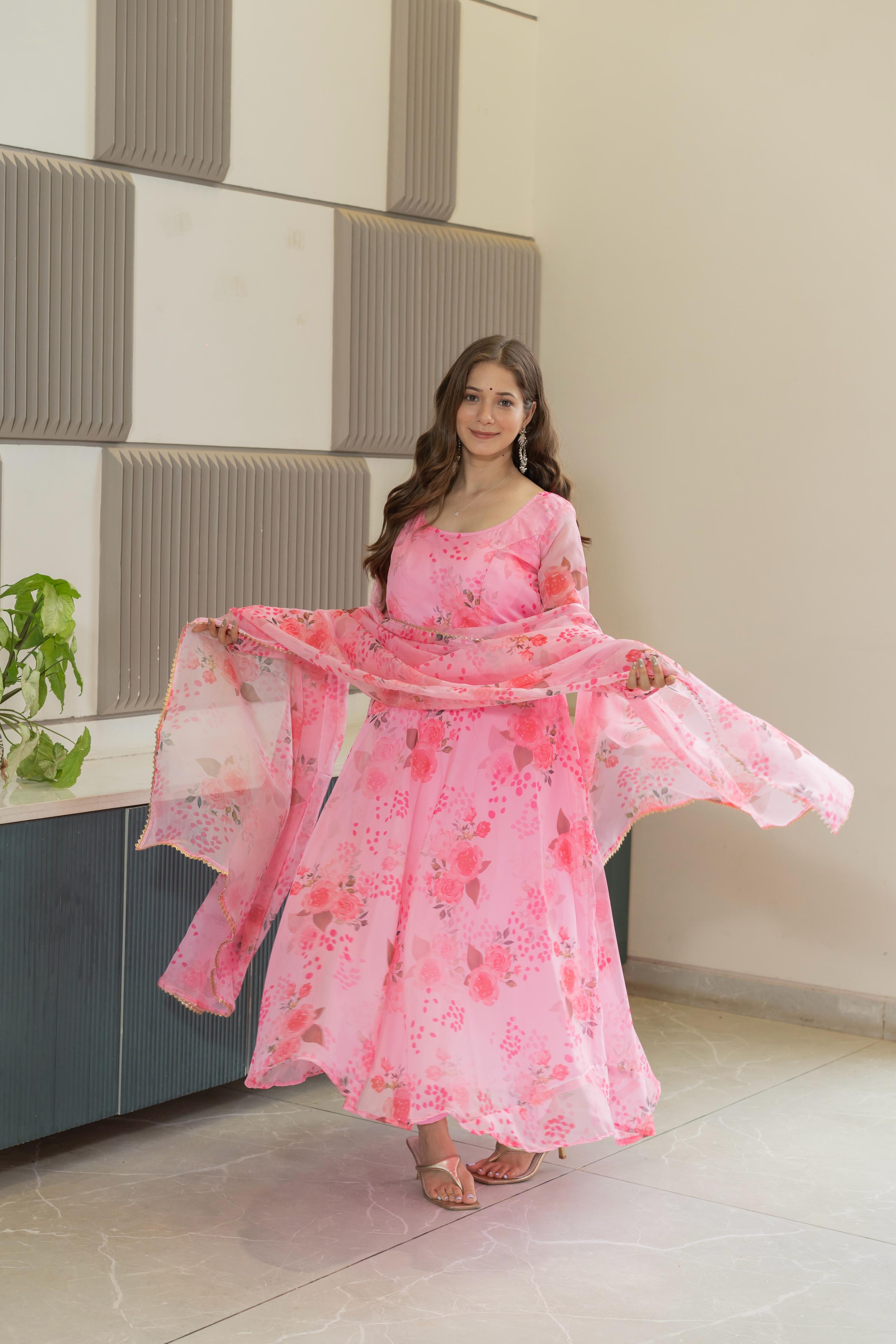 Micro cotton stitched pant paired with gown