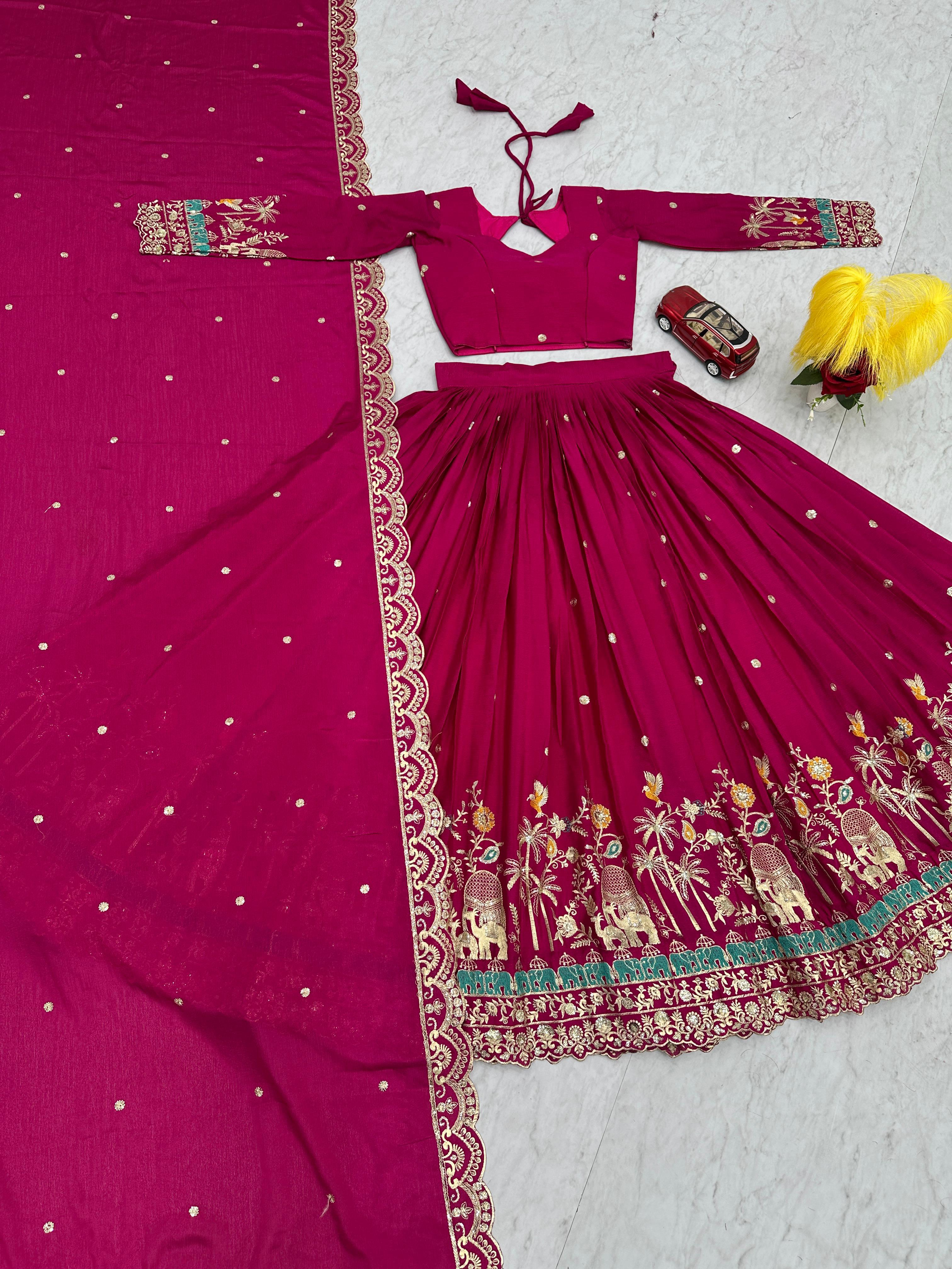 Dupatta Spread Out – Pink Lehenga