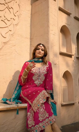 party wear plazzo suit