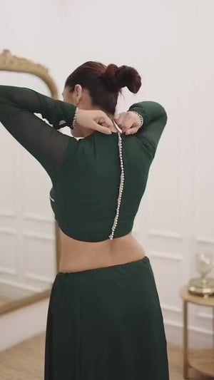 Georgette saree set with unstitched matching blouse