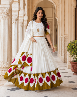 Traditional Indian cotton lehenga set