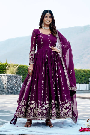 Traditional festive gown with dupatta