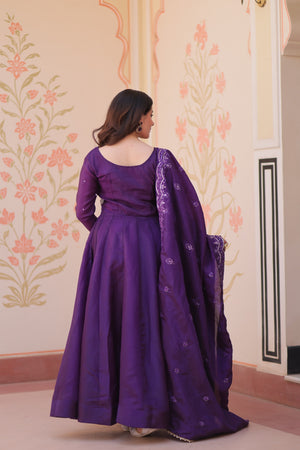 designer long sleeve Anarkali dress