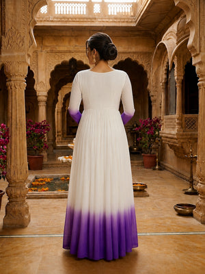 Traditional women gown with colorful border design