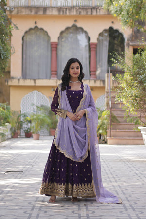 purple gown set
