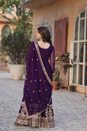 party wear gown with dupatta