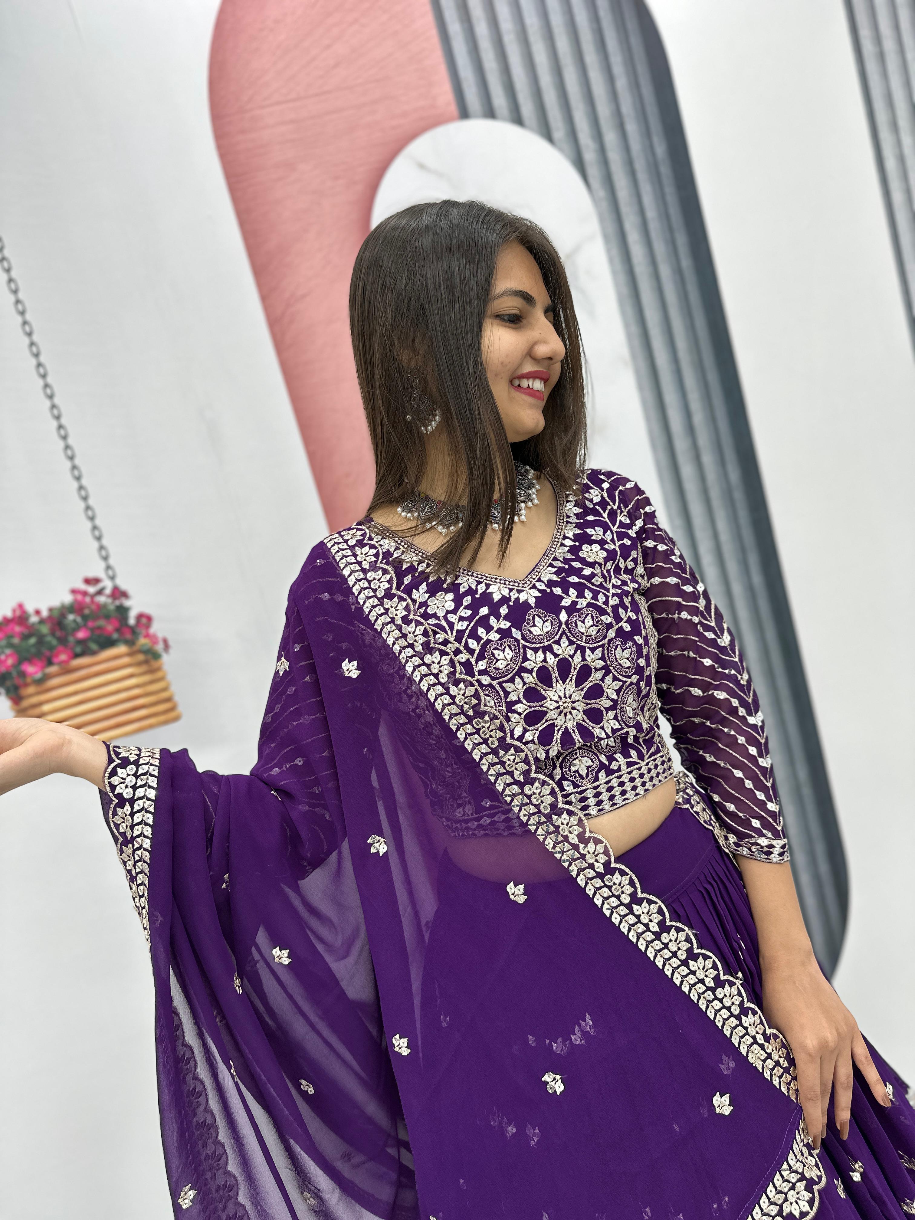 fox georgette lehenga set