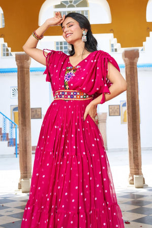 Traditional Gamathi work gown with codi lace