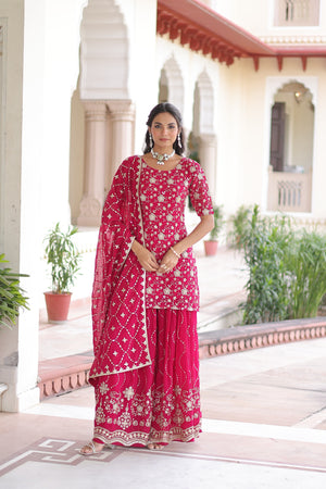 Wedding wear kurti sharara suit