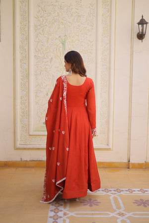 Party wear Chanderi gown for women