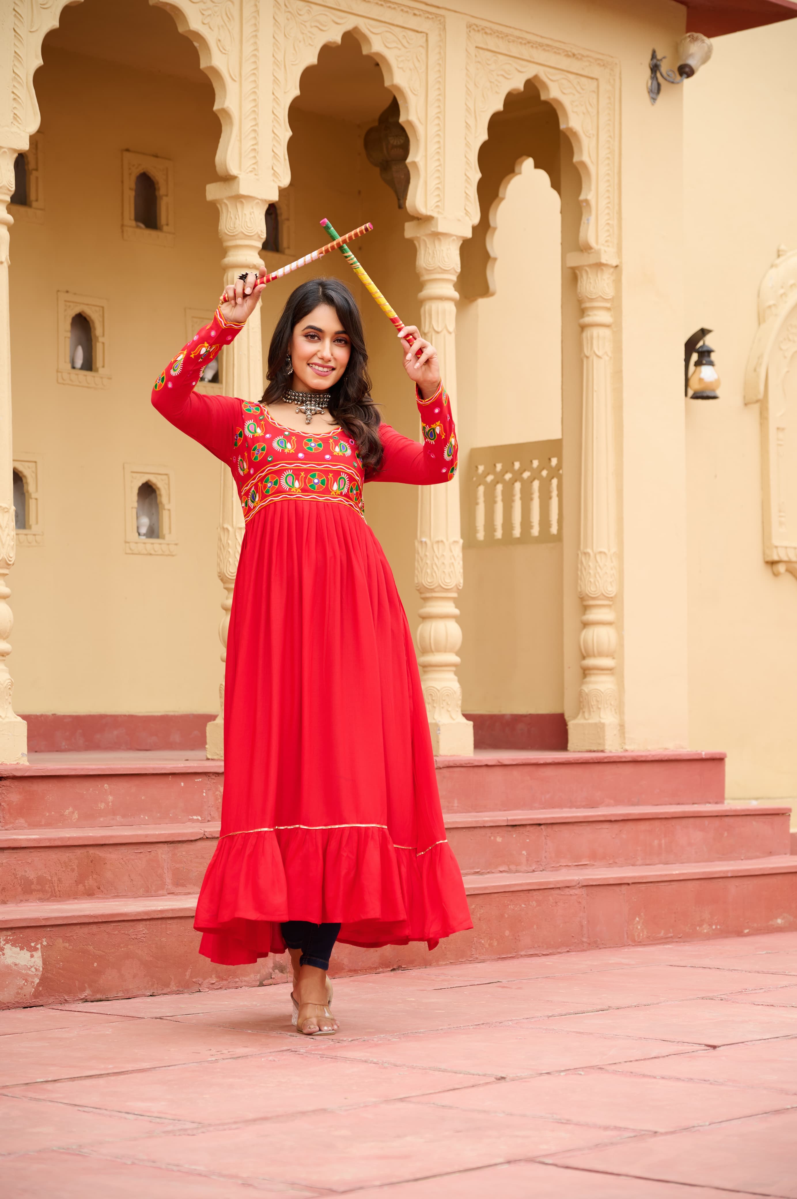 Stylish reyon kurti with full sleeves