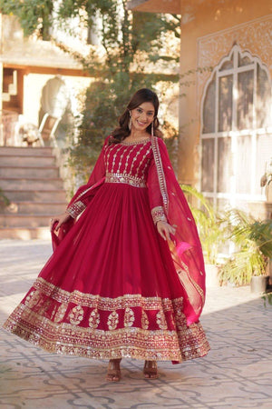 gown with dupatta