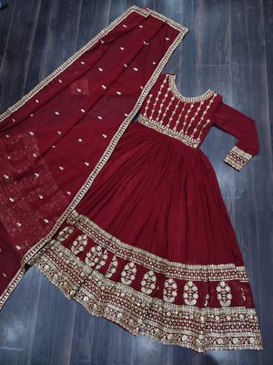 gown with dupatta