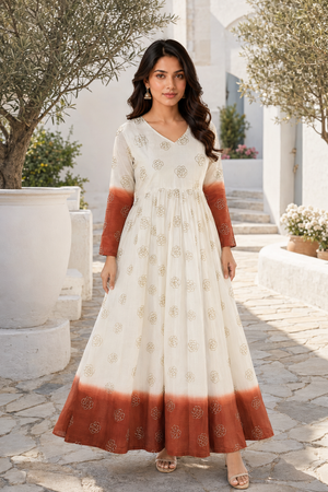 rust brown colour gown for womens online