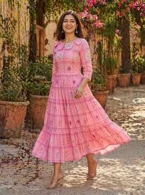 pink colour trending kurti design for women online