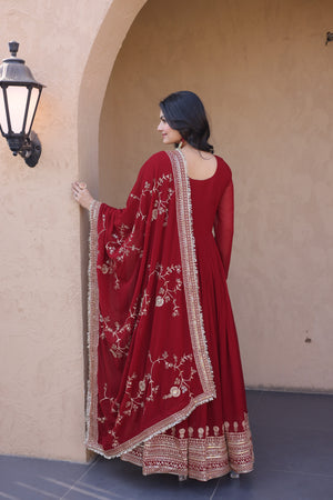 Full sleeves designer gown for women
