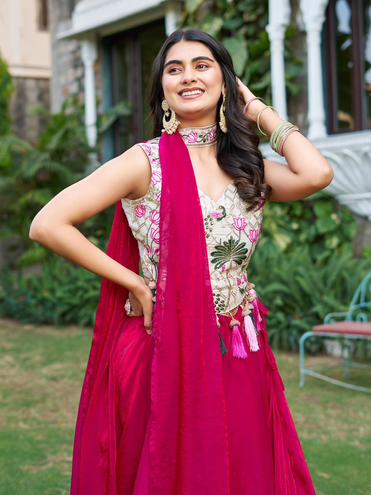 Simar Tissue Silk Embroidered Lehenga Set – Big 9 Meter Flair 🌟