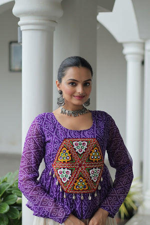 Full-styled look of Purple Ethnic Lehenga Set by Vastralyn