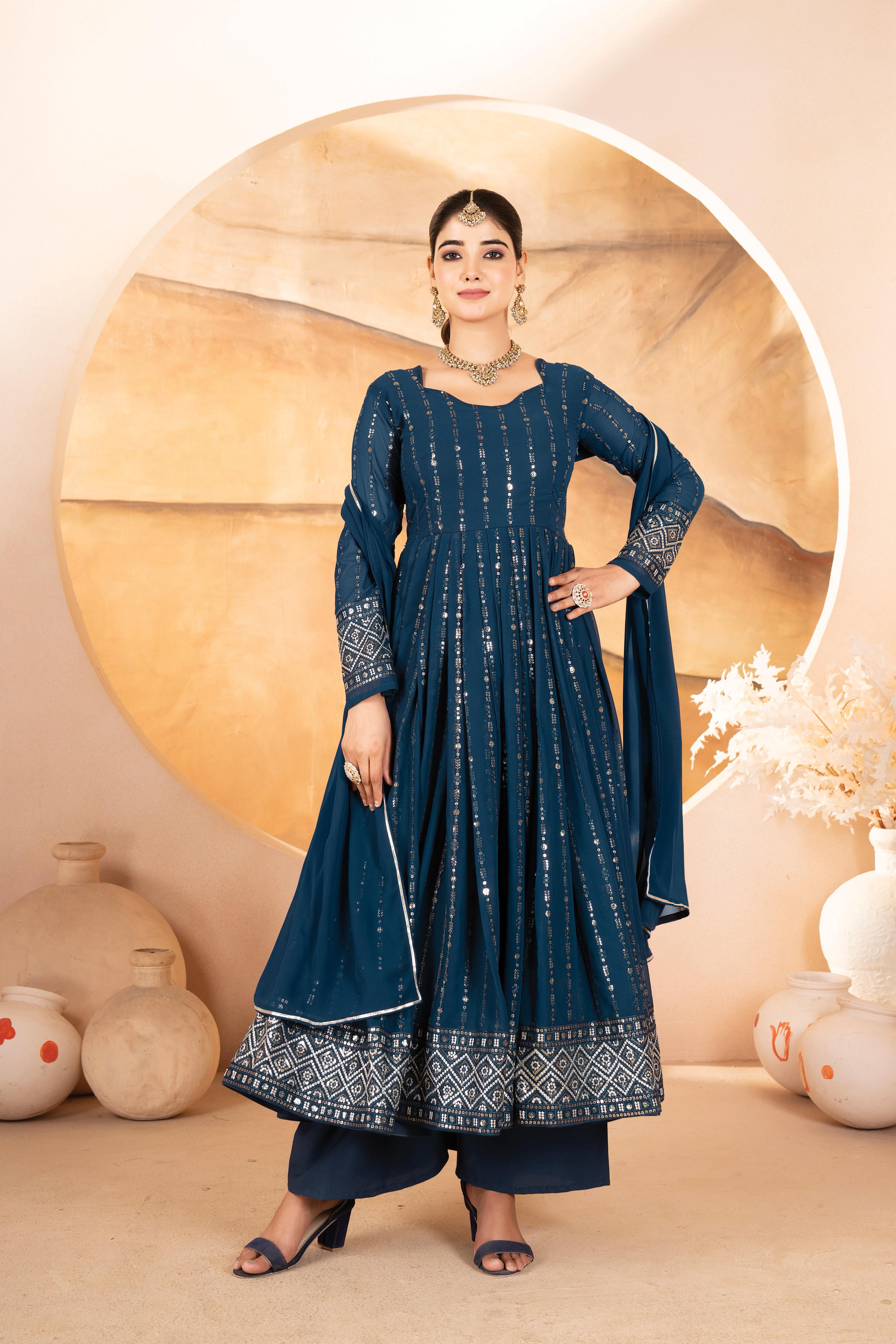 3 Piece Anarkali Set for Women