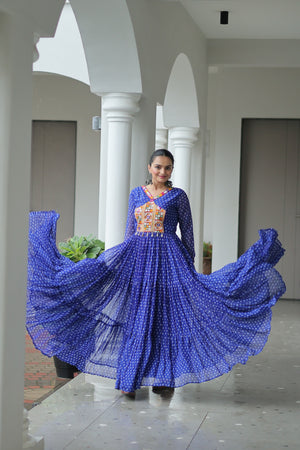 Bandhani Print Gown
