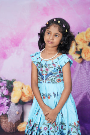 cotton silk kids frock,