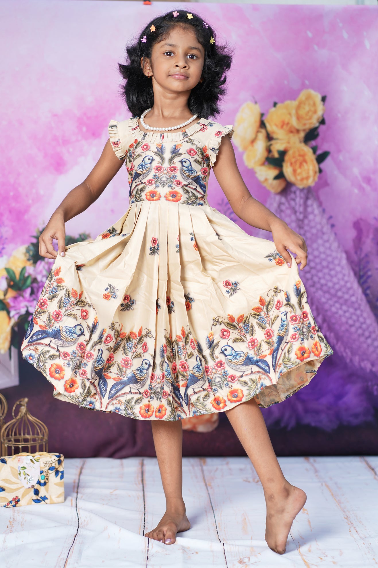 beige frock for girls