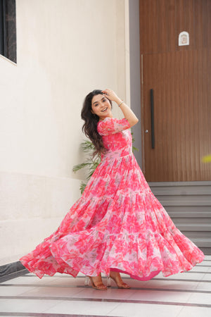 fancy V neck gown