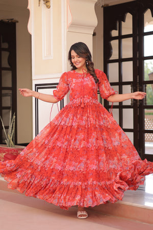 casual georgette gown for women