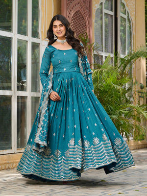 Indian gown with embroidery