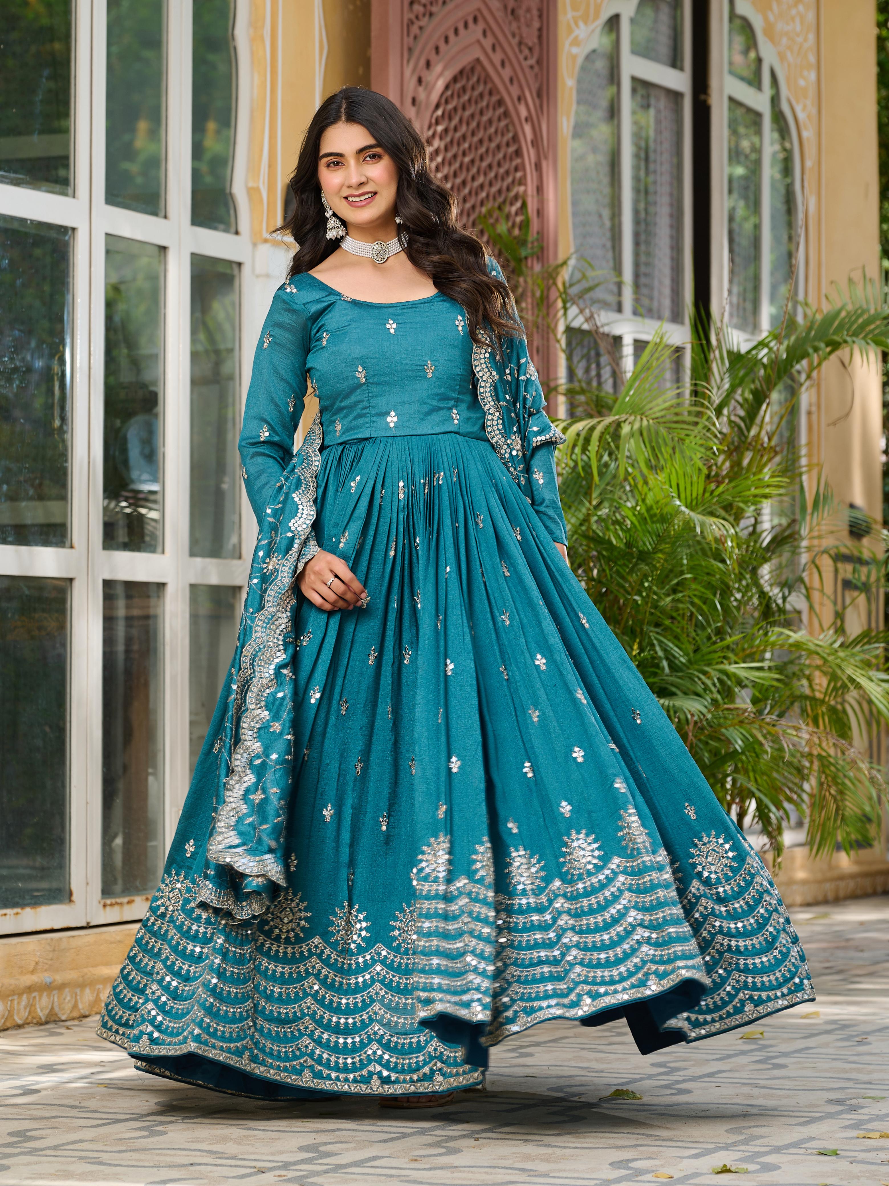 Indian gown with embroidery