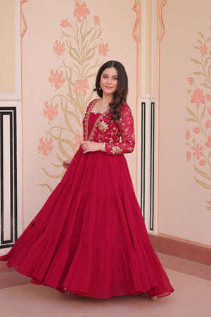 vastralyn Pink Anarkali Dress
