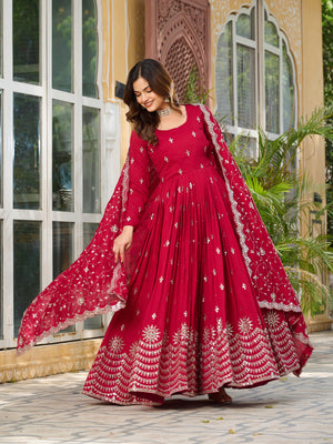 partywear gown with dupatta