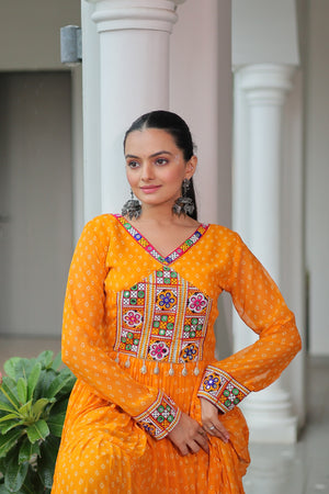 Bandhani Print Gown