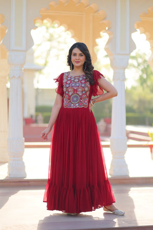 Maroon party gown