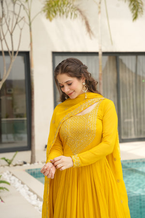 Yellow Embroidered Gown