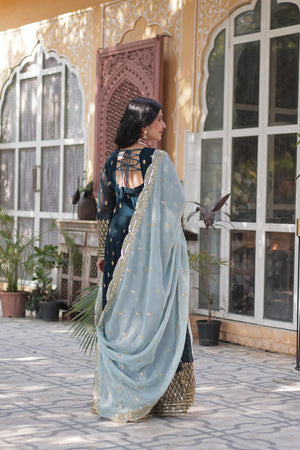 embroidered gown for women