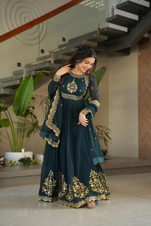 festive wear gown for ladies